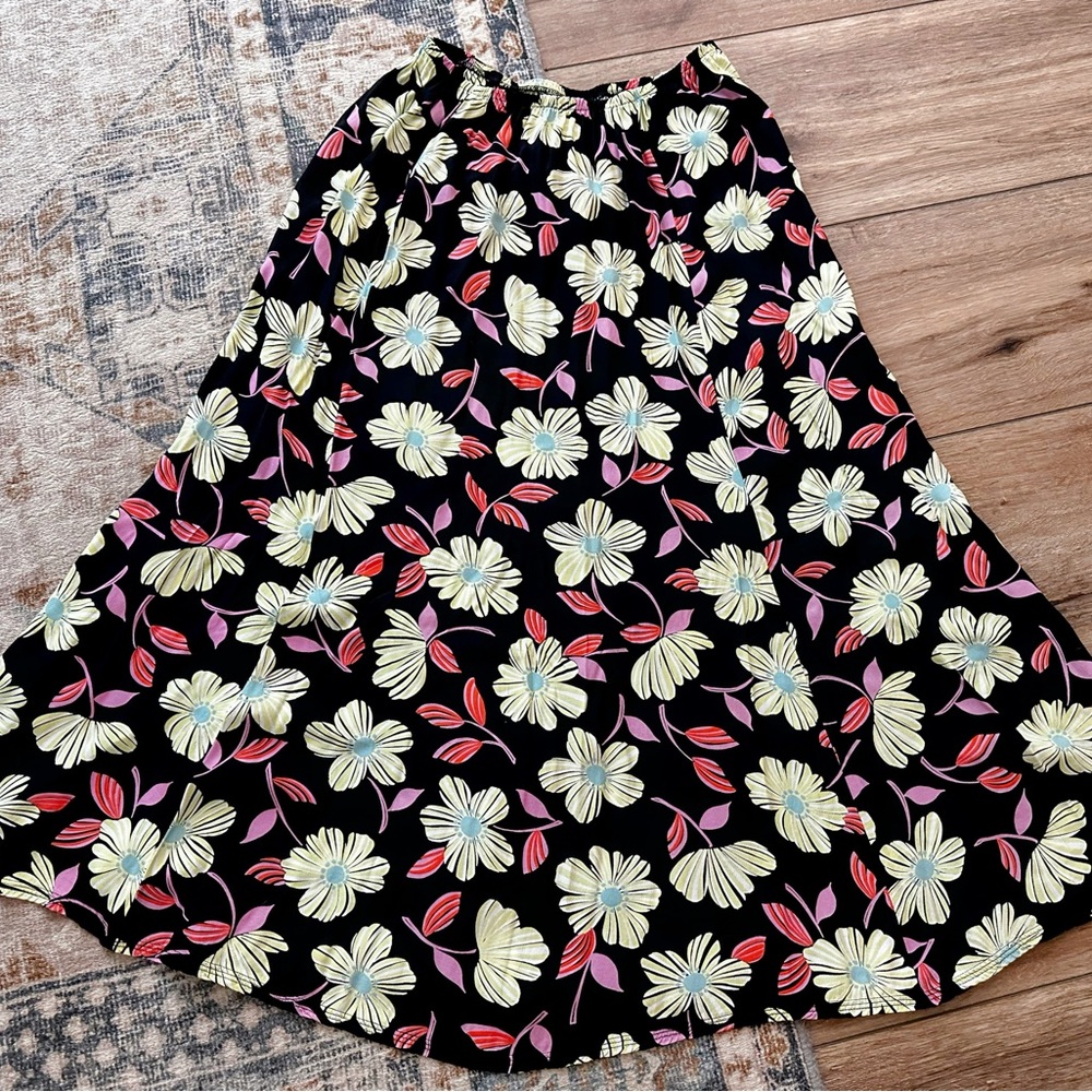 Vintage Women’s Basic Threads Santa Monica Floral Beachy Flowy Maxi Skirt Sz XL